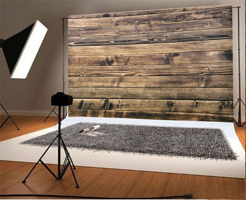 AOFOTO 8x6ft Brown Wood Backdrop Vintage Wooden Board Background Old Wood Plank Wall Floor Grunge Hardwood Backdrop Kid Adult Portrait Baby Shower Birthday Wedding Party Photoshoot Studio Props - Image 3